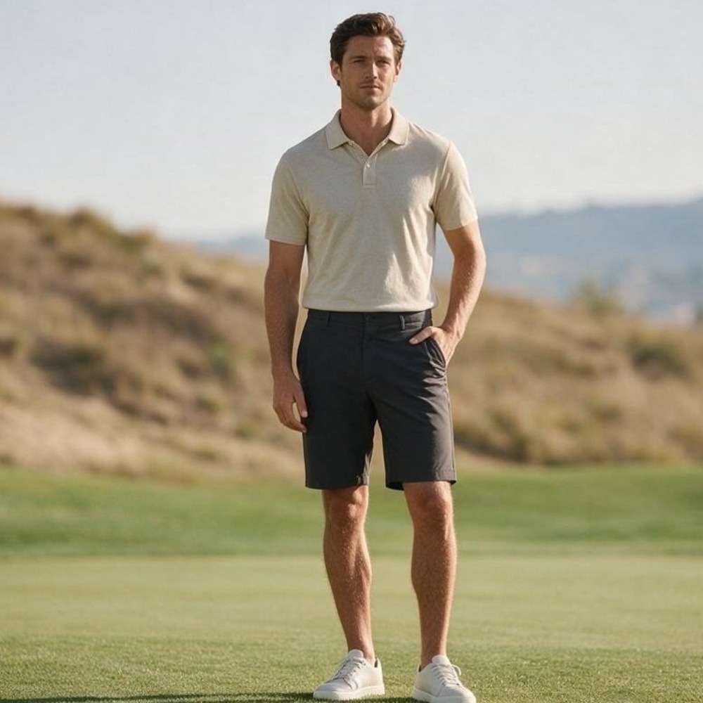 FootJoy Performance Golf Shorts Mens 34 Black Stretch Flat Front Slash Pockets